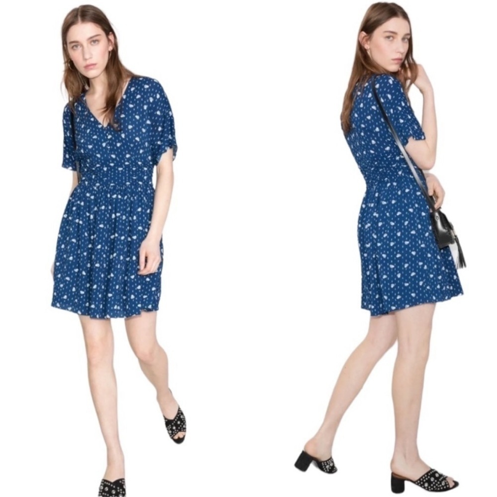 & Other Stories Blue and White Floral Mini Dress